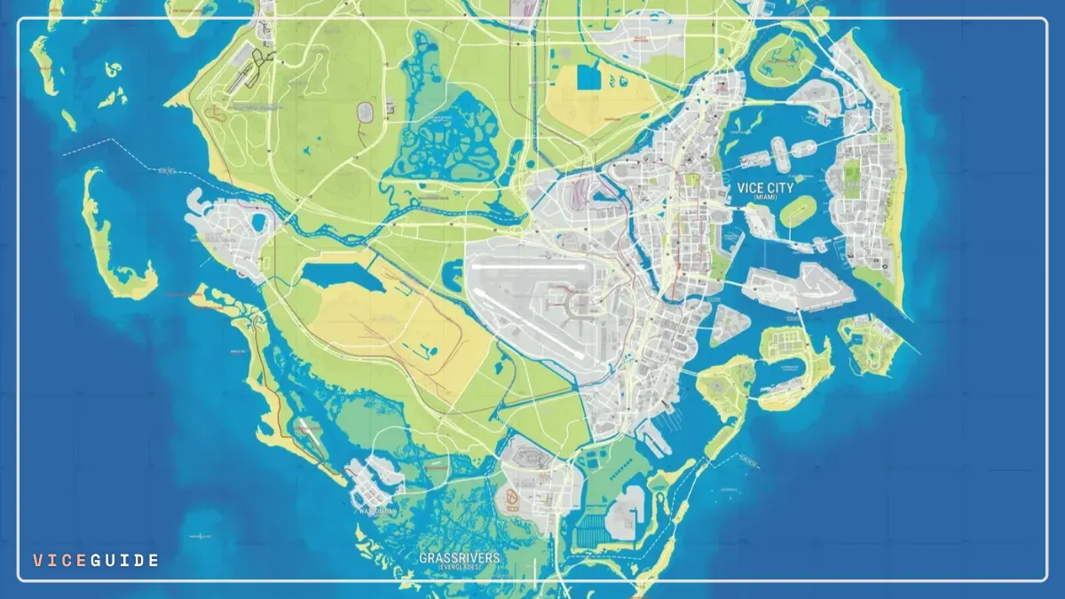 GTA 6 Karte Version 17: Was die blauen Gebäude bedeuten