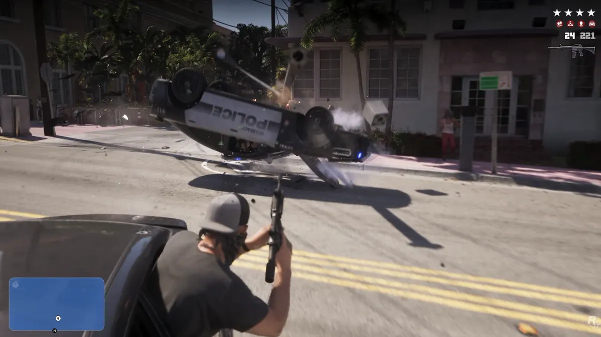 Crash-Kamera, Zeitlupe beim Unfall in GTA 6