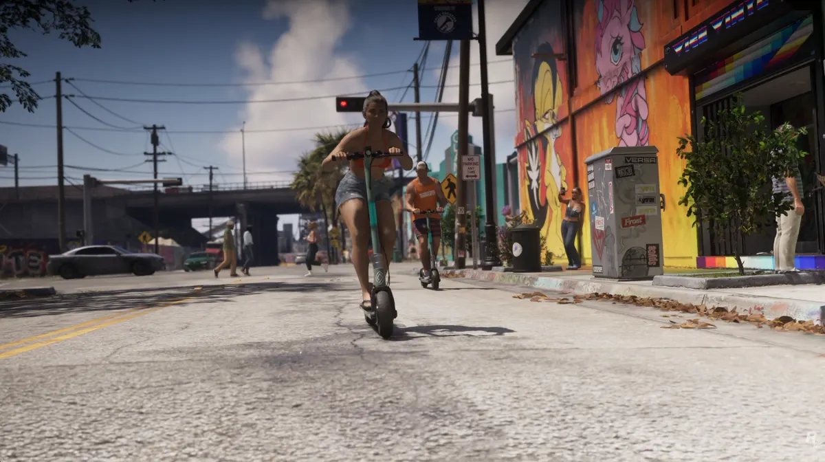 E-Scooter, Leihroller am Straßenrand in GTA 6