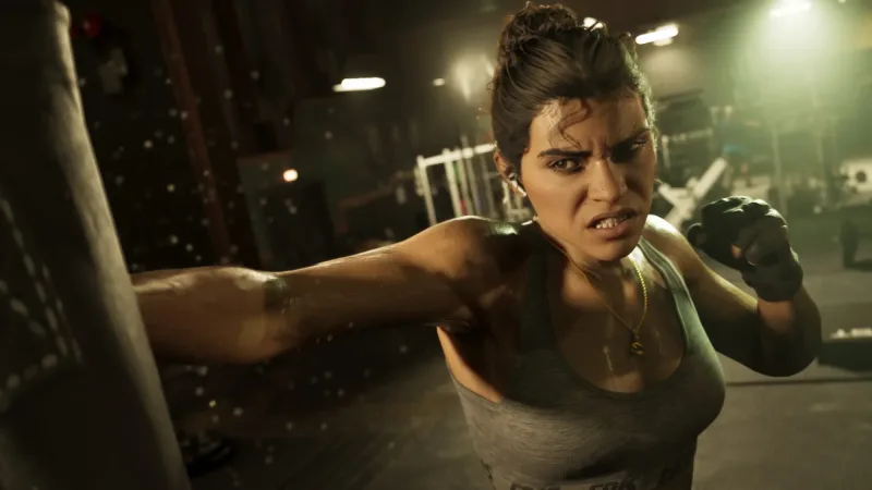 Lucia beim Training am Boxsack. Bild: Rockstar Games